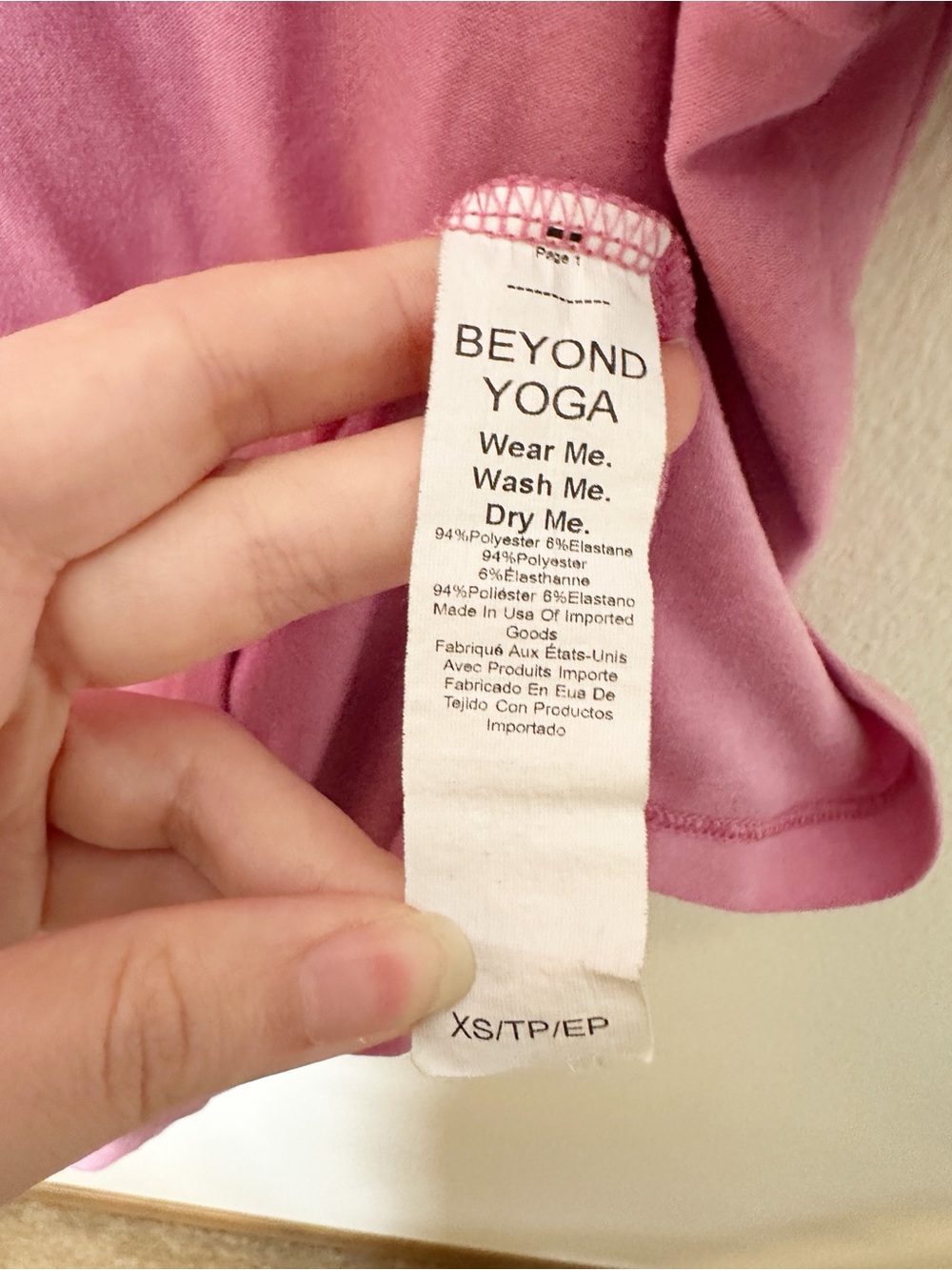 Beyond Yoga Featherweight Spacedye Hit Snooze Sleep Tee Pink Bloom Heather XS - Picture 4 of 6